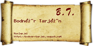 Bodnár Tarján névjegykártya